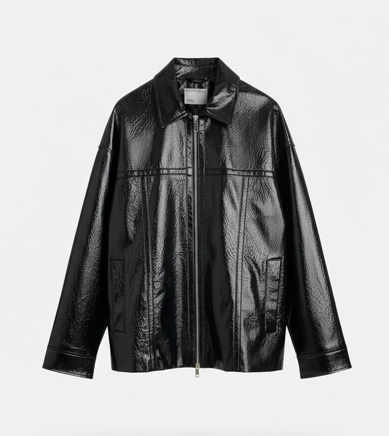 BLOUSON EN SIMILICUIR BRILLANT