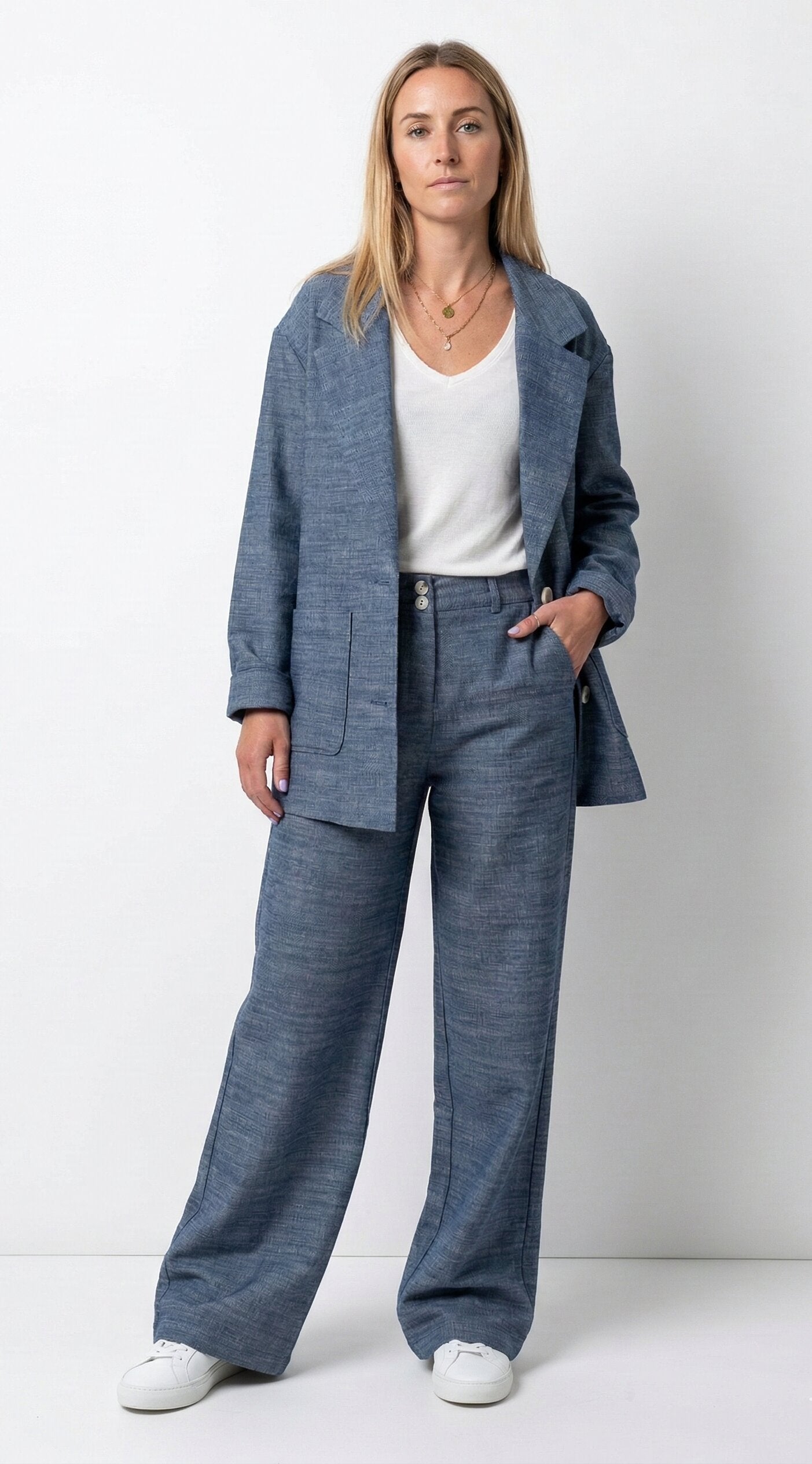 BLAZER EFFET LIN