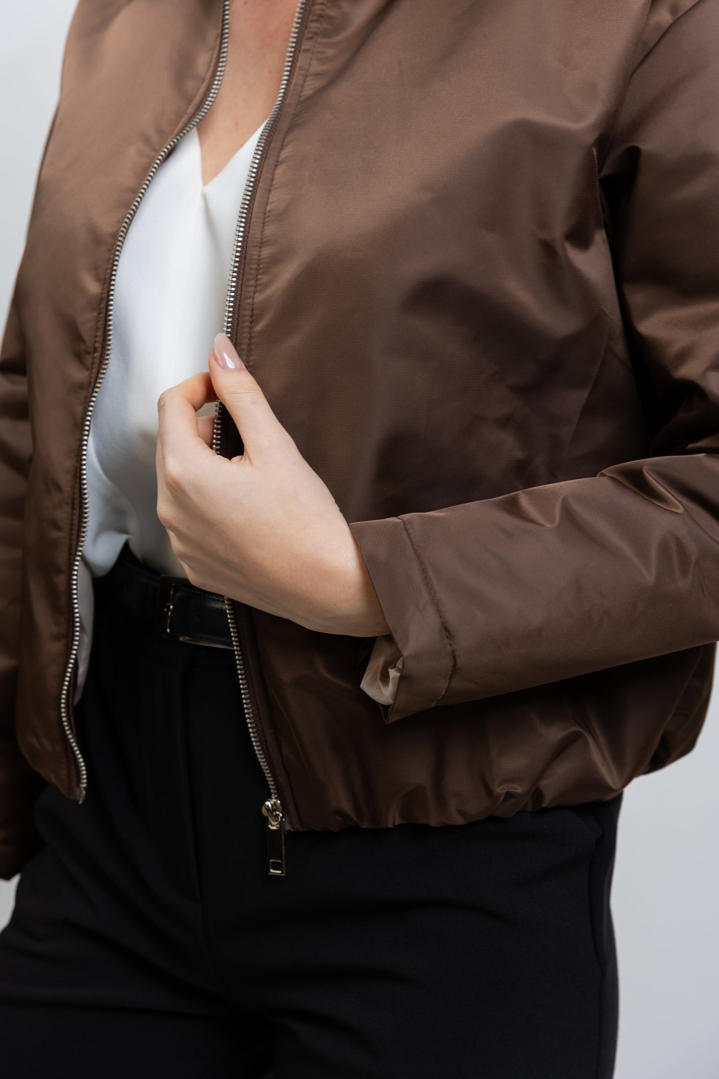 BLOUSON BOMBER À DOUBLURE CONTRASTÉE