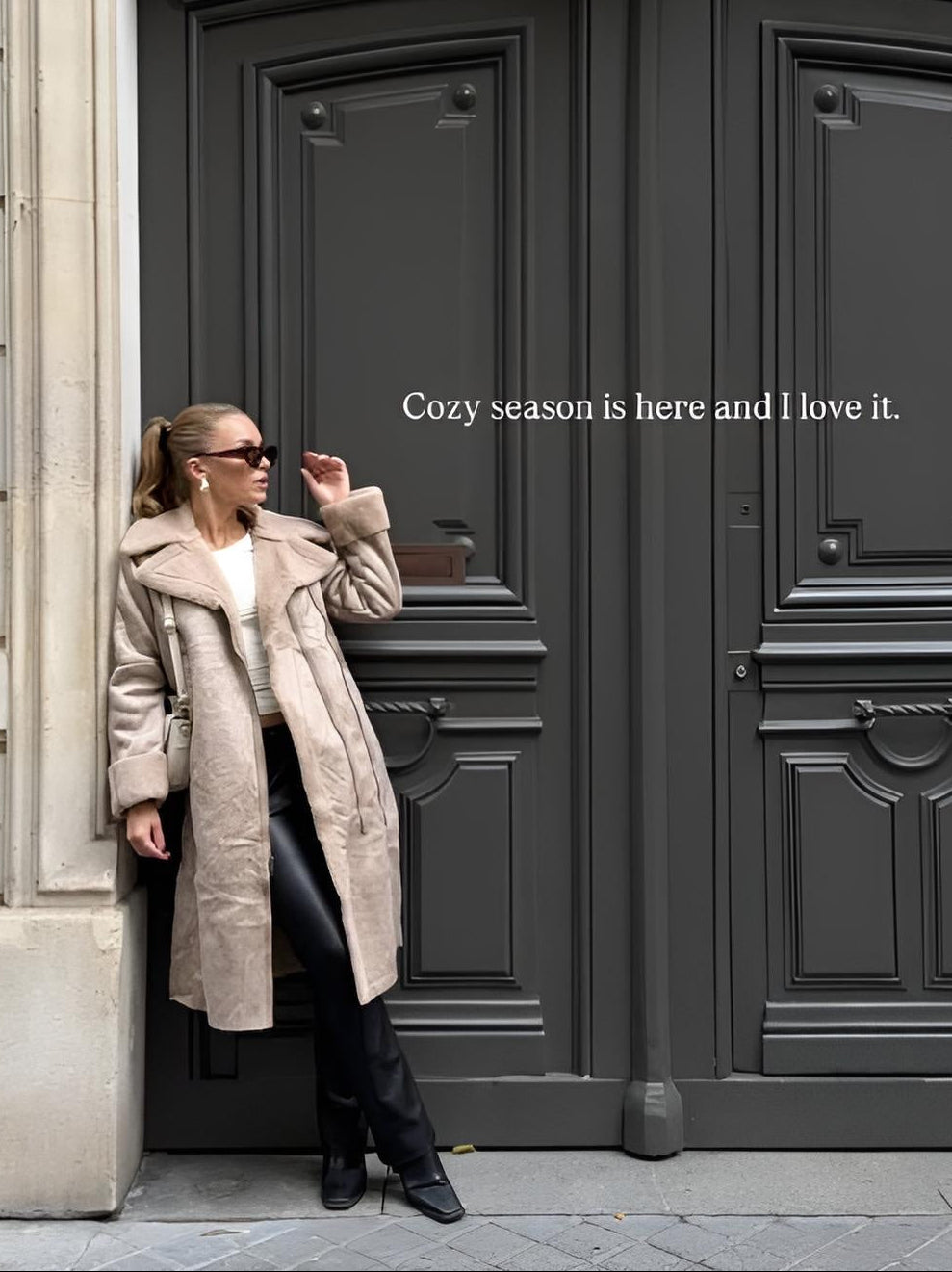 MANTEAU AVIATEUR LONG INTERIEUR FAUSSE FOURRURE