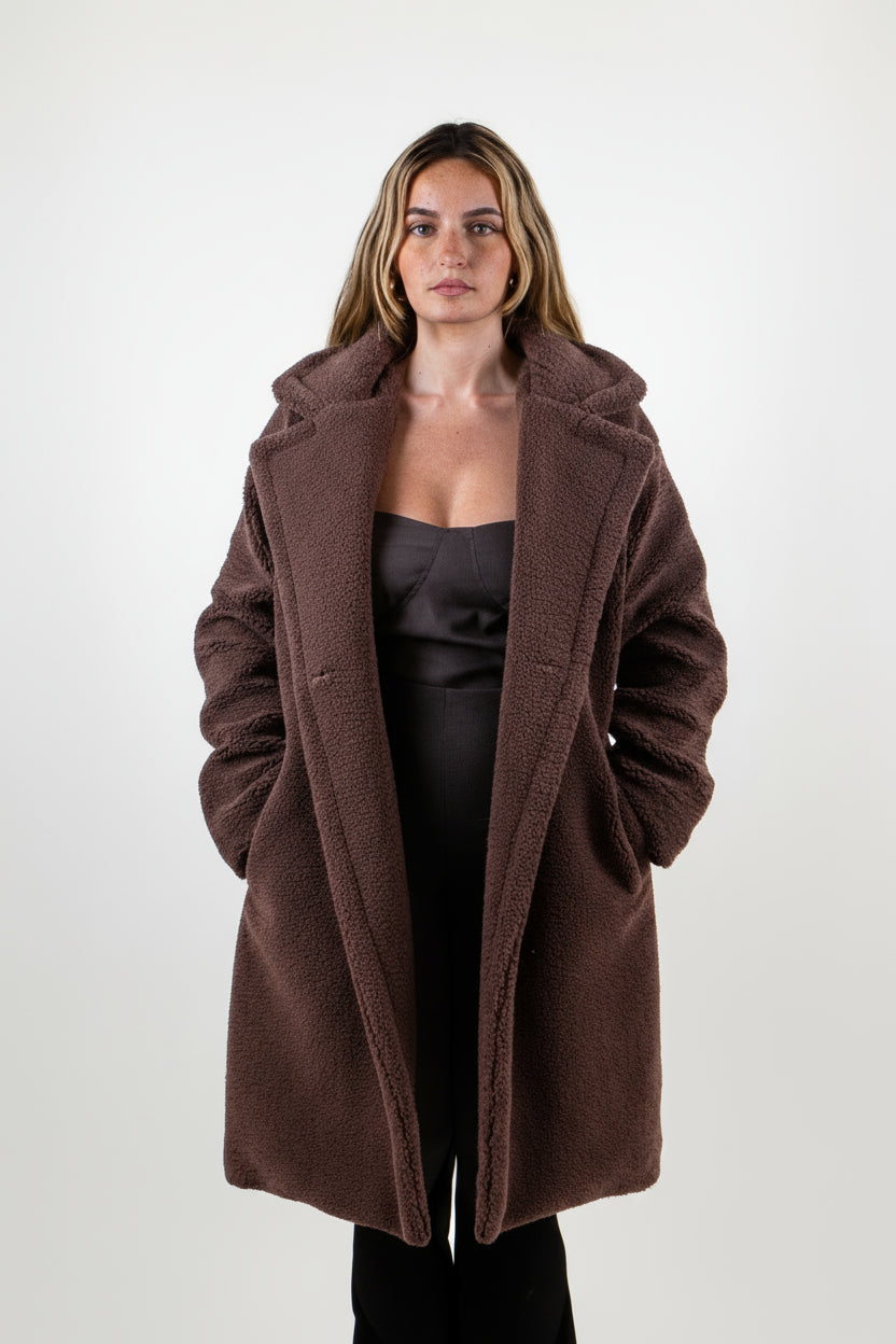 MANTEAU MI-LONG EN MOUMOUTE