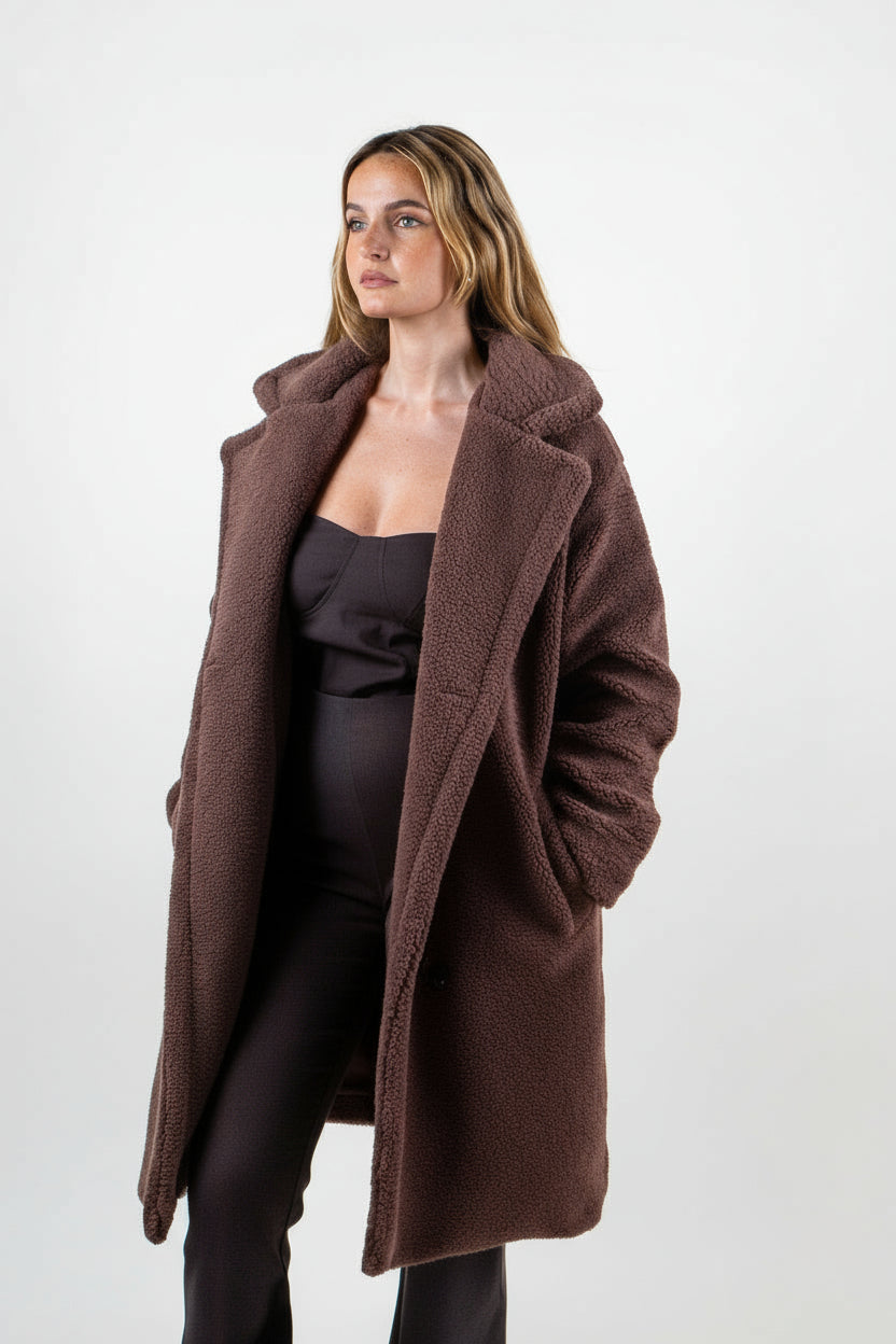 MANTEAU MI-LONG EN MOUMOUTE