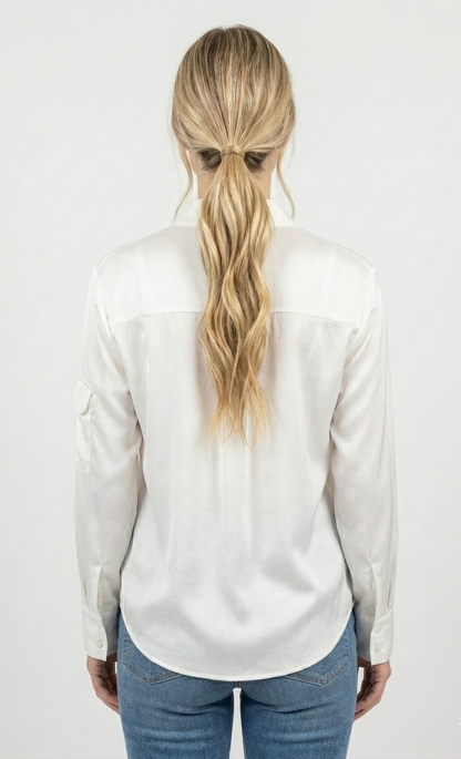 CHEMISE SATINÉE À MANCHES LONGUES