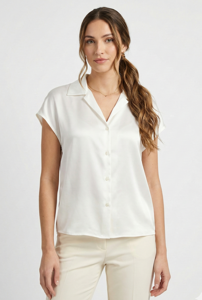 CHEMISE SATINÉE A MANCHES COURTES