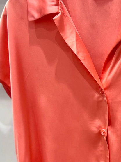 CHEMISE SATINÉE A MANCHES COURTES
