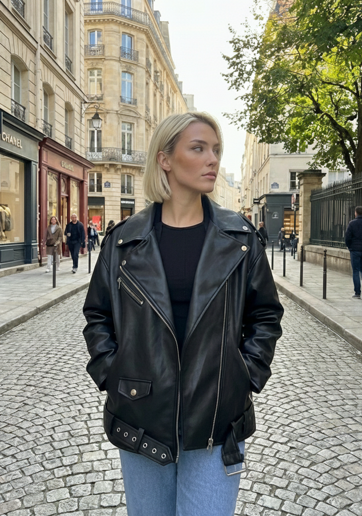 PERFECTO OVERSIZE EN SIMILICUIR