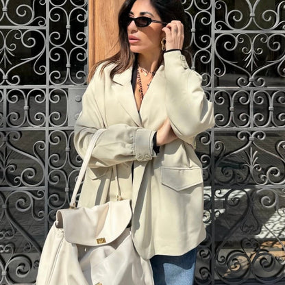 VESTE BLAZER BI-MATIÈRE