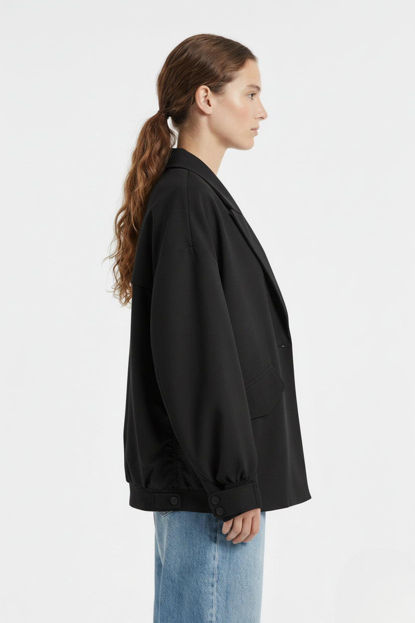 VESTE BLAZER BI-MATIÈRE