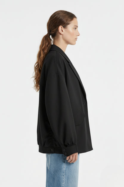 VESTE BLAZER BI-MATIÈRE