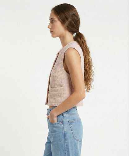 VESTE EN TWEED SANS MANCHES