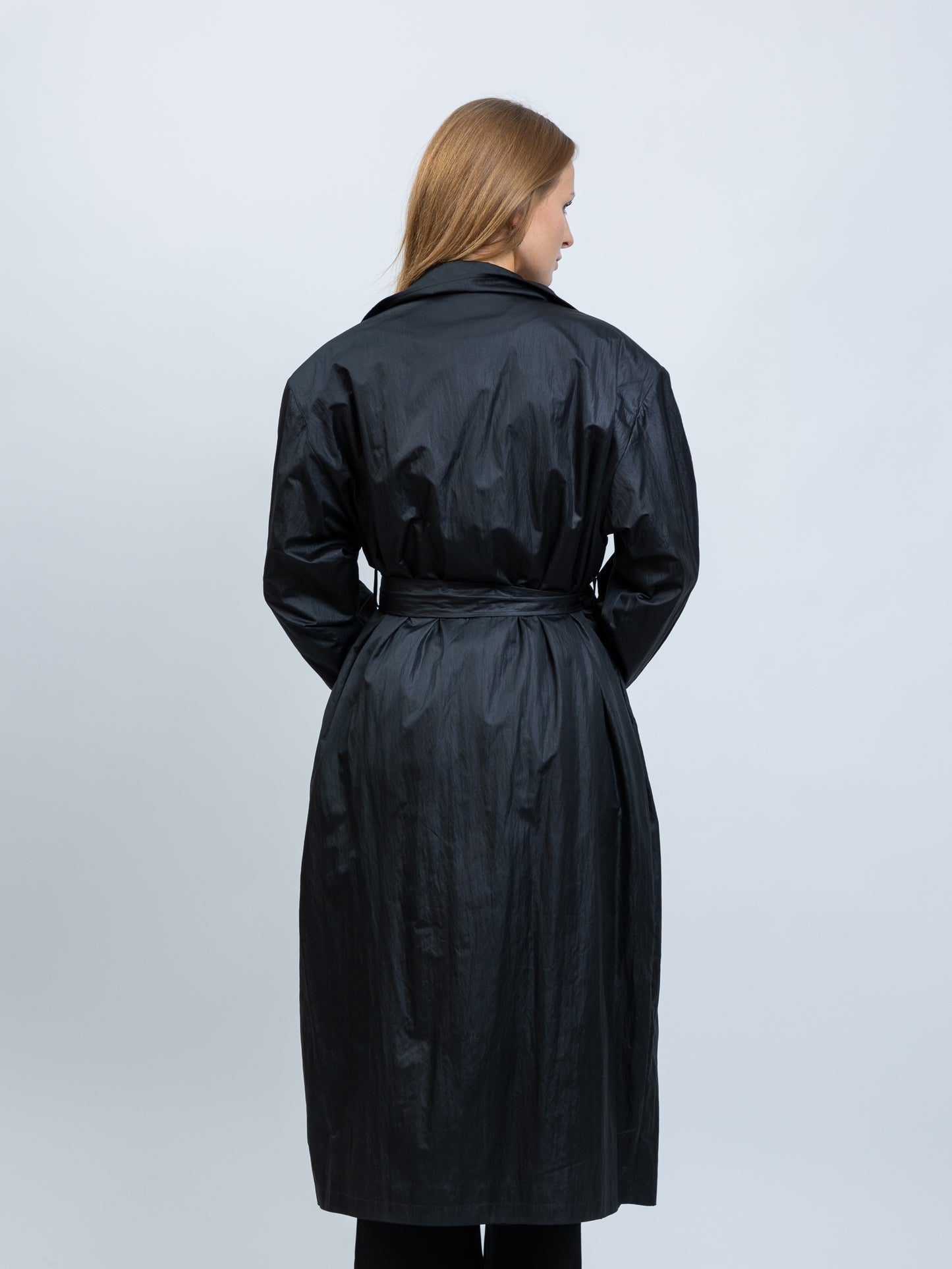 TRENCH LONG IMPERMÉABLE À CEINTURE