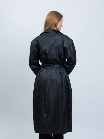 TRENCH LONG IMPERMÉABLE À CEINTURE