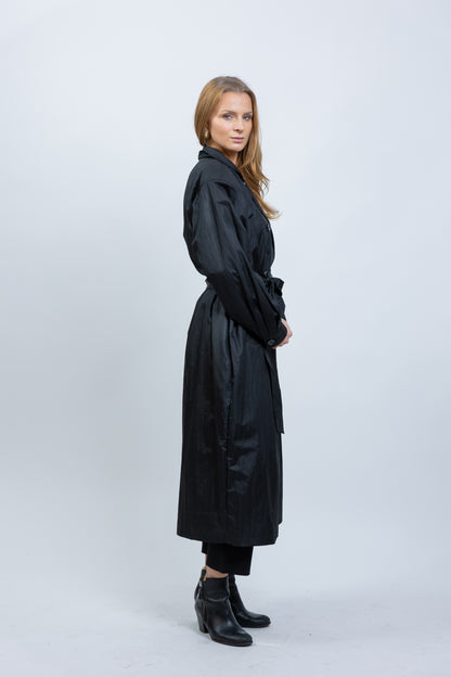 TRENCH LONG IMPERMÉABLE À CEINTURE