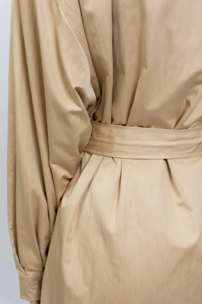 TRENCH LONG IMPERMÉABLE À CEINTURE