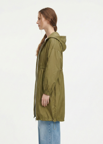 PARKA SATINÉE À CAPUCHE