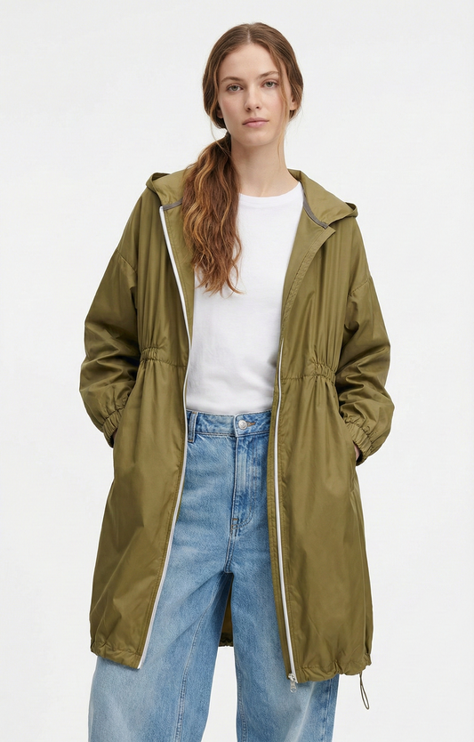 PARKA SATINÉE À CAPUCHE