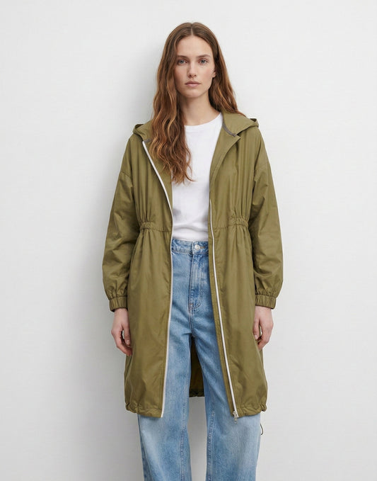 PARKA SATINÉE À CAPUCHE