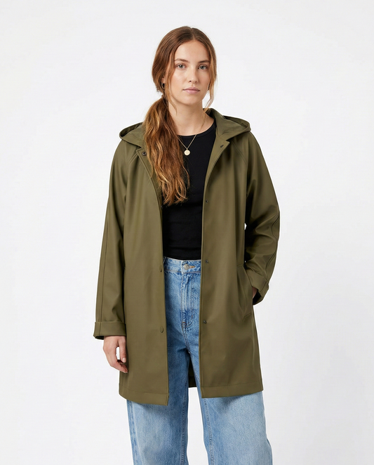 PARKA MI-LONGUE IMPERMÉABLE Á CAPUCHE
