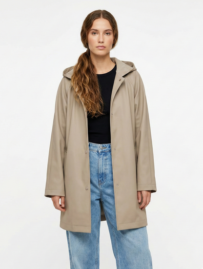 PARKA MI-LONGUE IMPERMÉABLE Á CAPUCHE