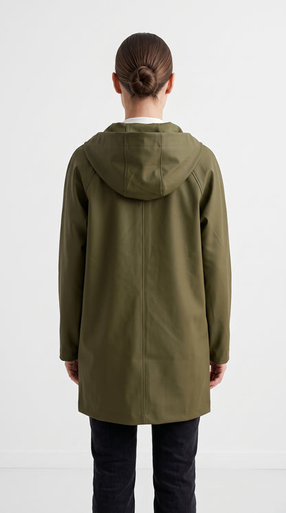 PARKA MI-LONGUE IMPERMÉABLE Á CAPUCHE