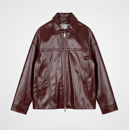 BLOUSON EN SIMILICUIR BRILLANT