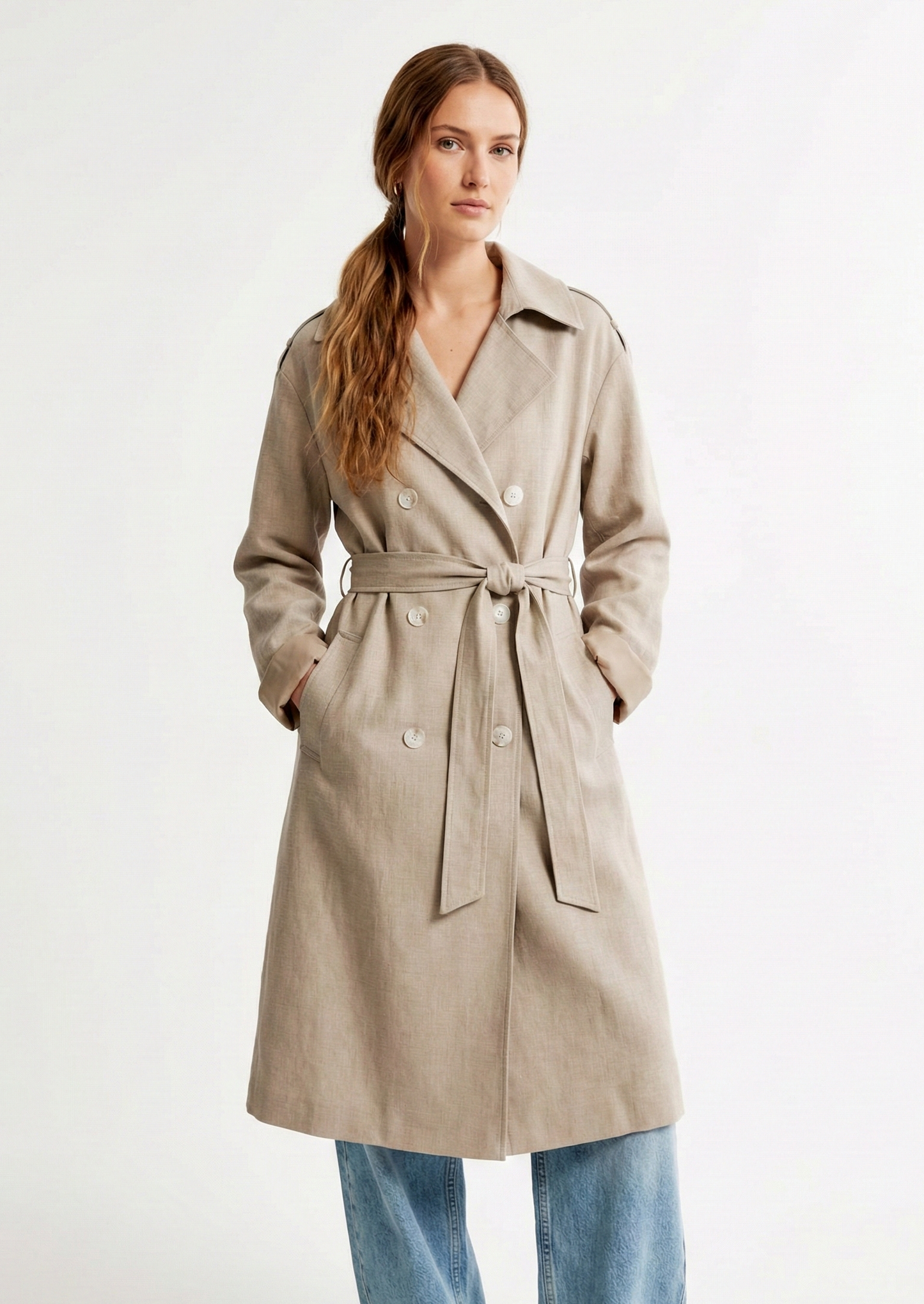 TRENCH EFFET LIN