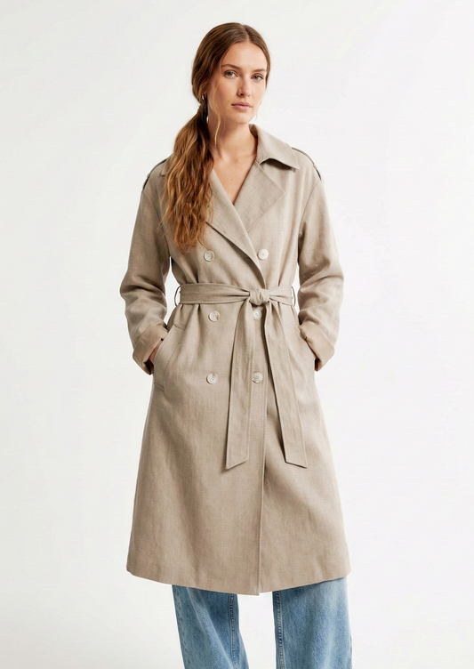 TRENCH EFFET LIN
