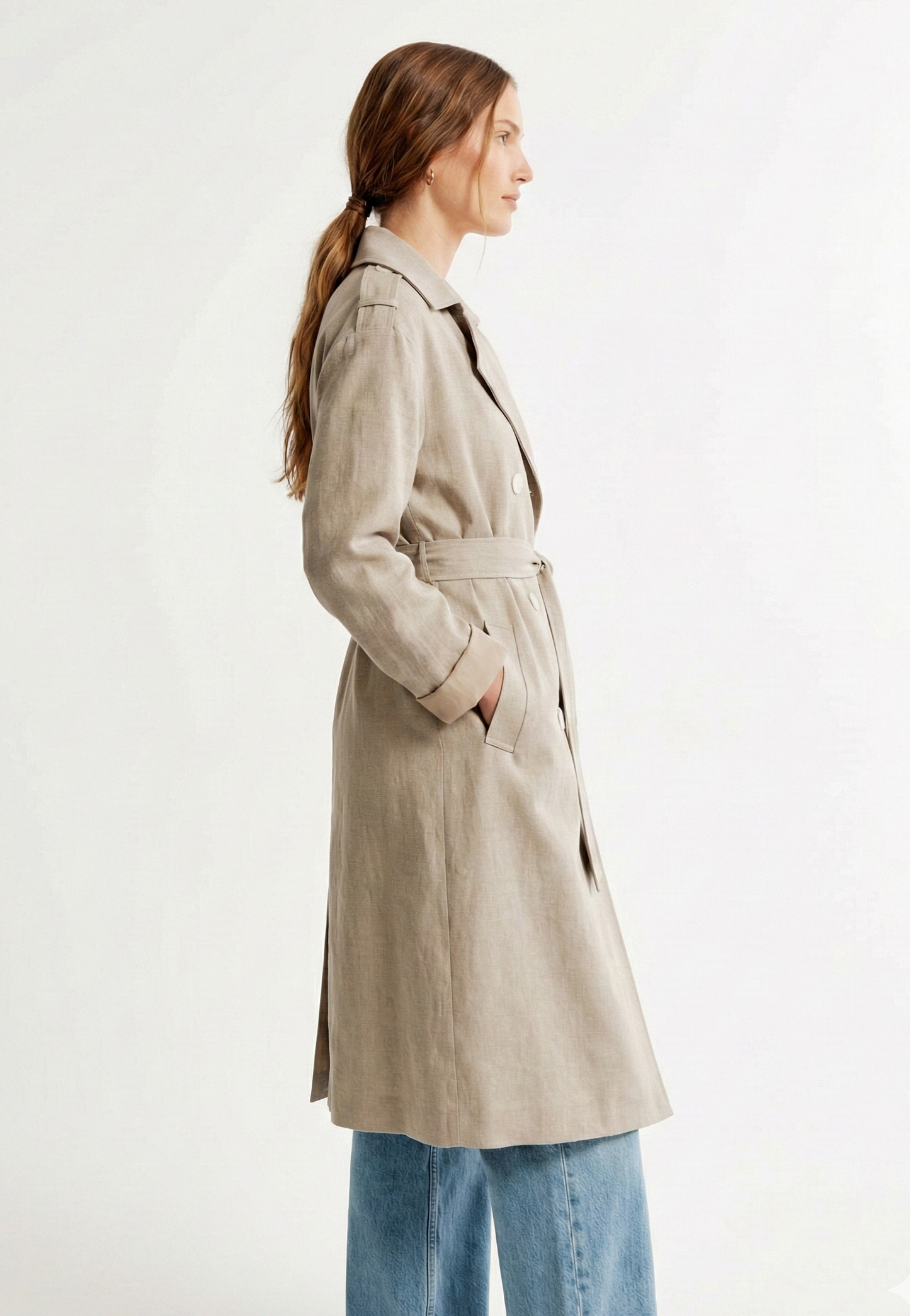 TRENCH EFFET LIN