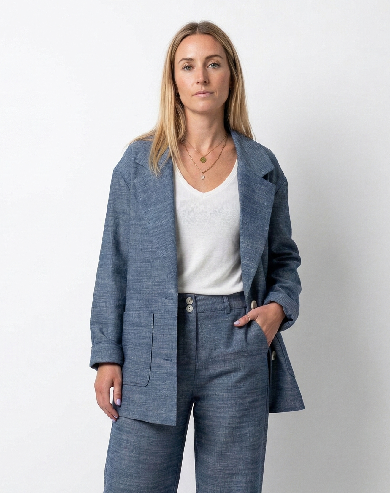 BLAZER EFFET LIN