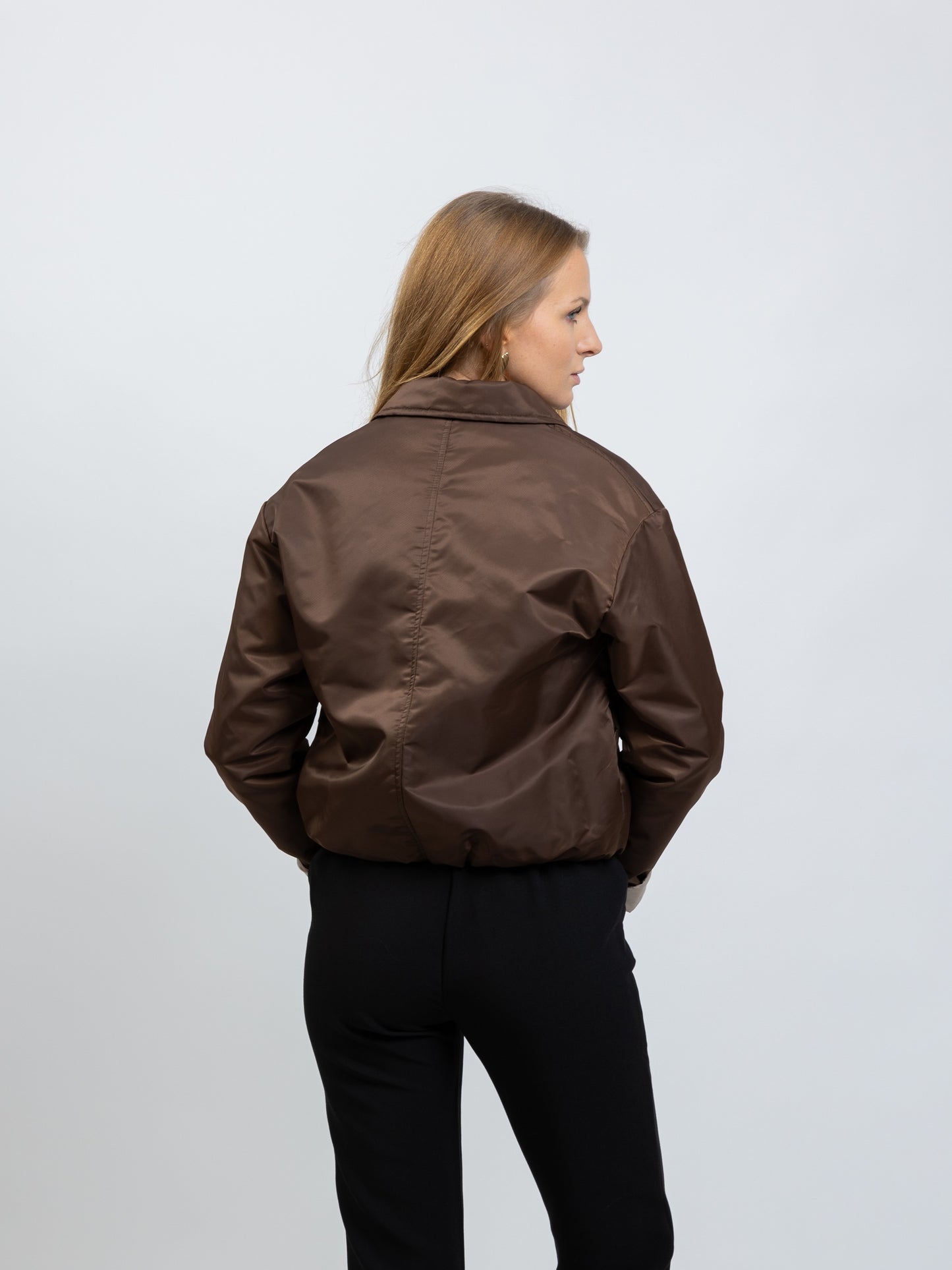 BLOUSON BOMBER À DOUBLURE CONTRASTÉE