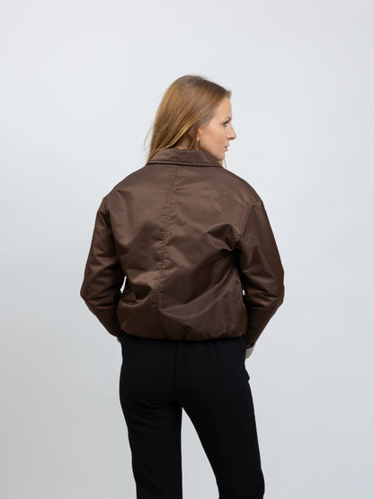 BLOUSON BOMBER À DOUBLURE CONTRASTÉE