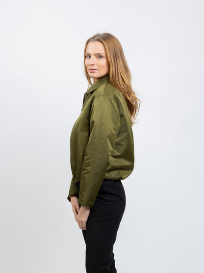BLOUSON BOMBER À DOUBLURE CONTRASTÉE