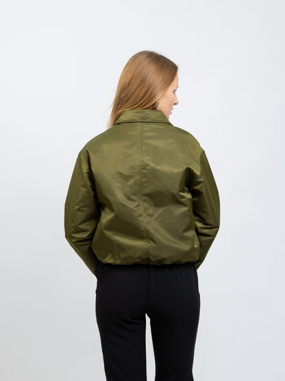 BLOUSON BOMBER À DOUBLURE CONTRASTÉE