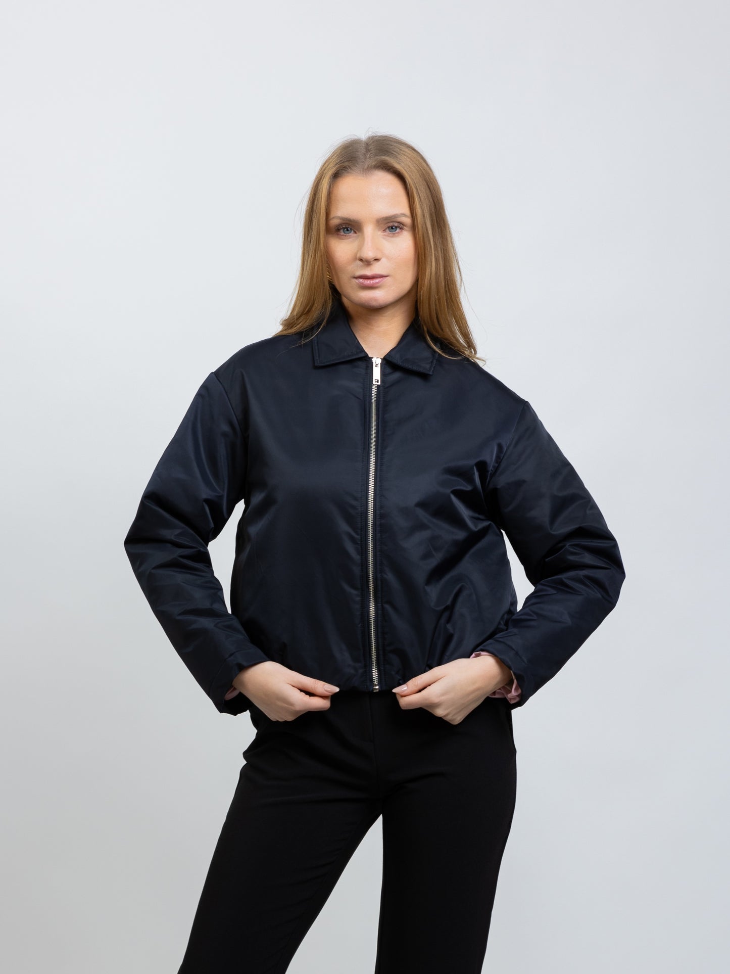 BLOUSON BOMBER À DOUBLURE CONTRASTÉE