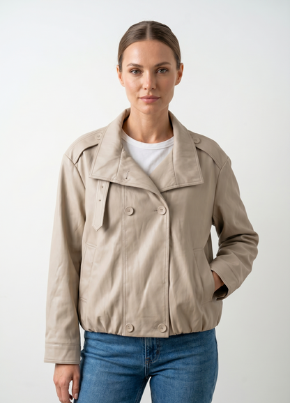 BLOUSON BOMBARDIER EN SIMILICUIR