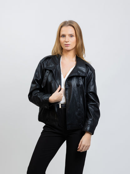 BLOUSON BOMBARDIER EN SIMILICUIR