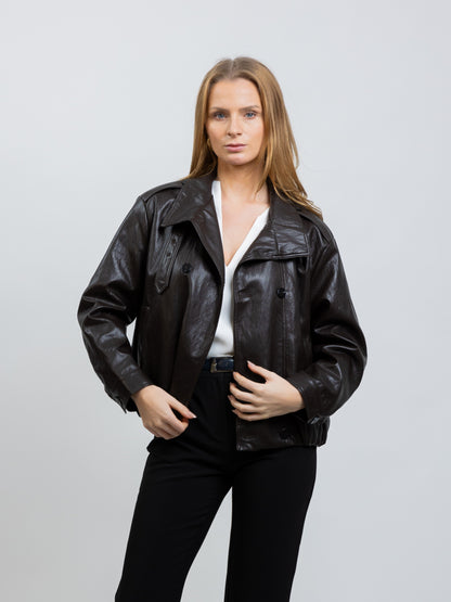 BLOUSON BOMBARDIER EN SIMILICUIR