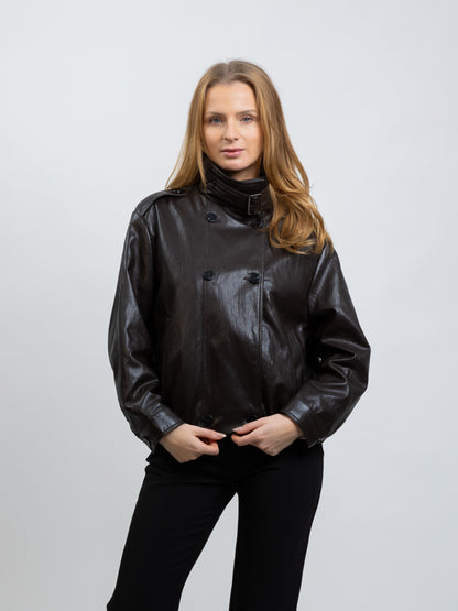 BLOUSON BOMBARDIER EN SIMILICUIR