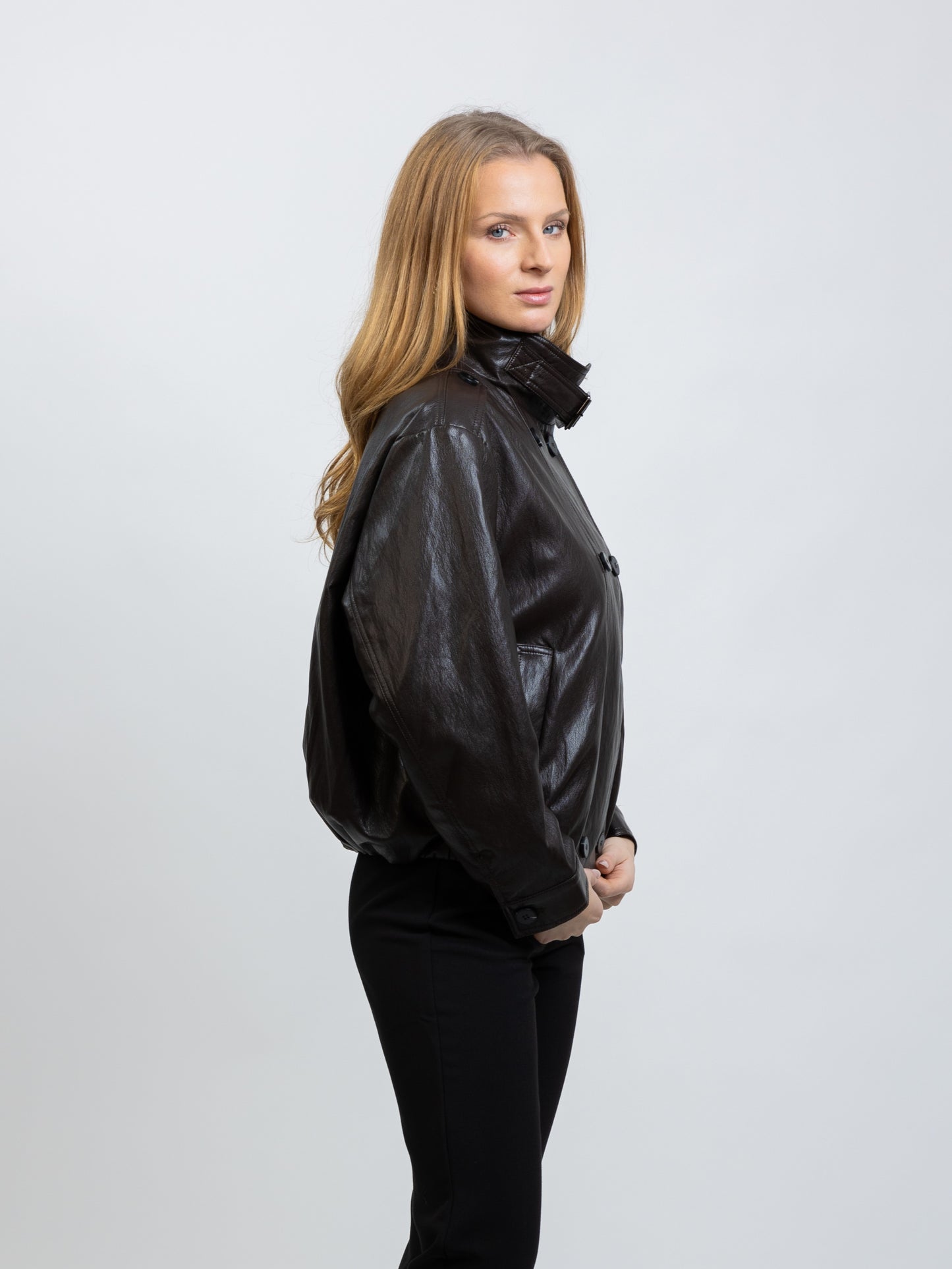 BLOUSON BOMBARDIER EN SIMILICUIR