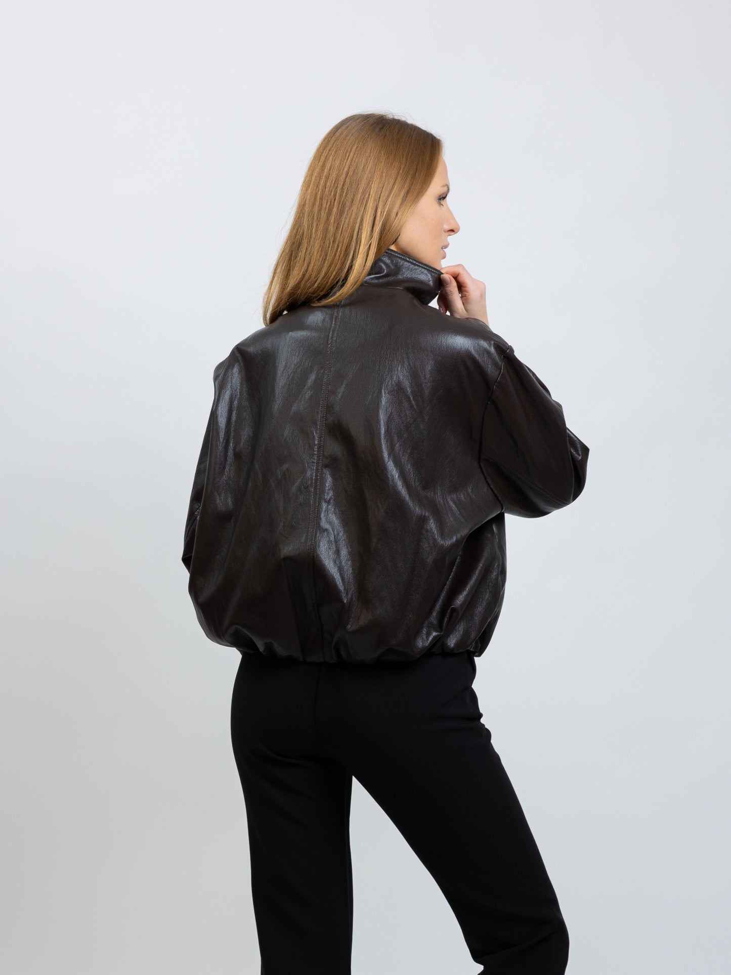 BLOUSON BOMBARDIER EN SIMILICUIR