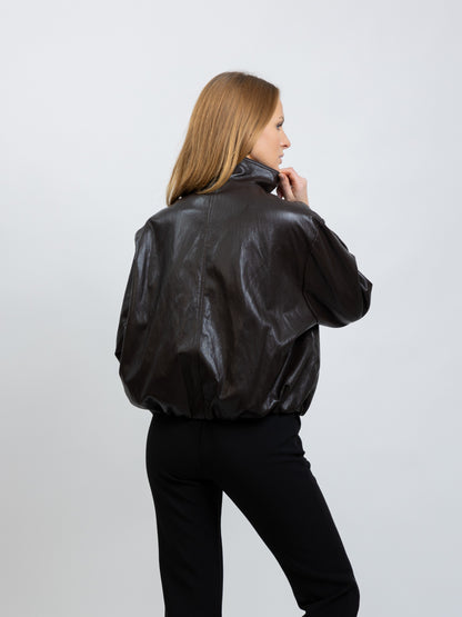 BLOUSON BOMBARDIER EN SIMILICUIR