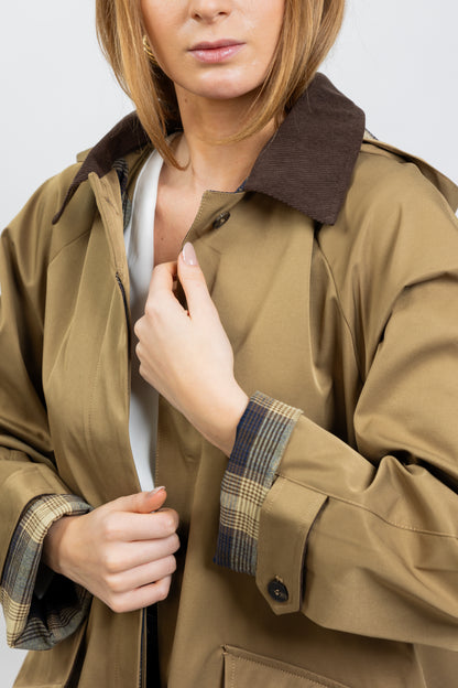 PARKA DOUBLURE CARREAUX AVEC CAPUCHE