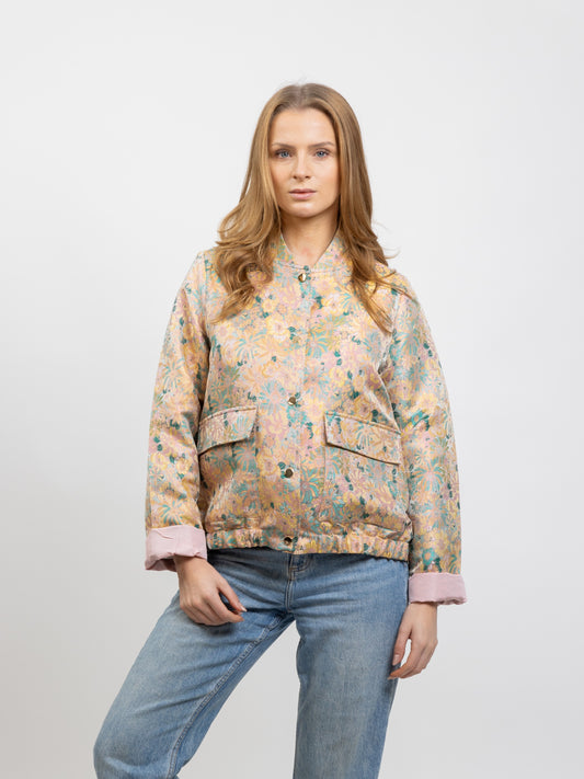 VESTE À MOTIF FLEURS MÉTALLISÉ