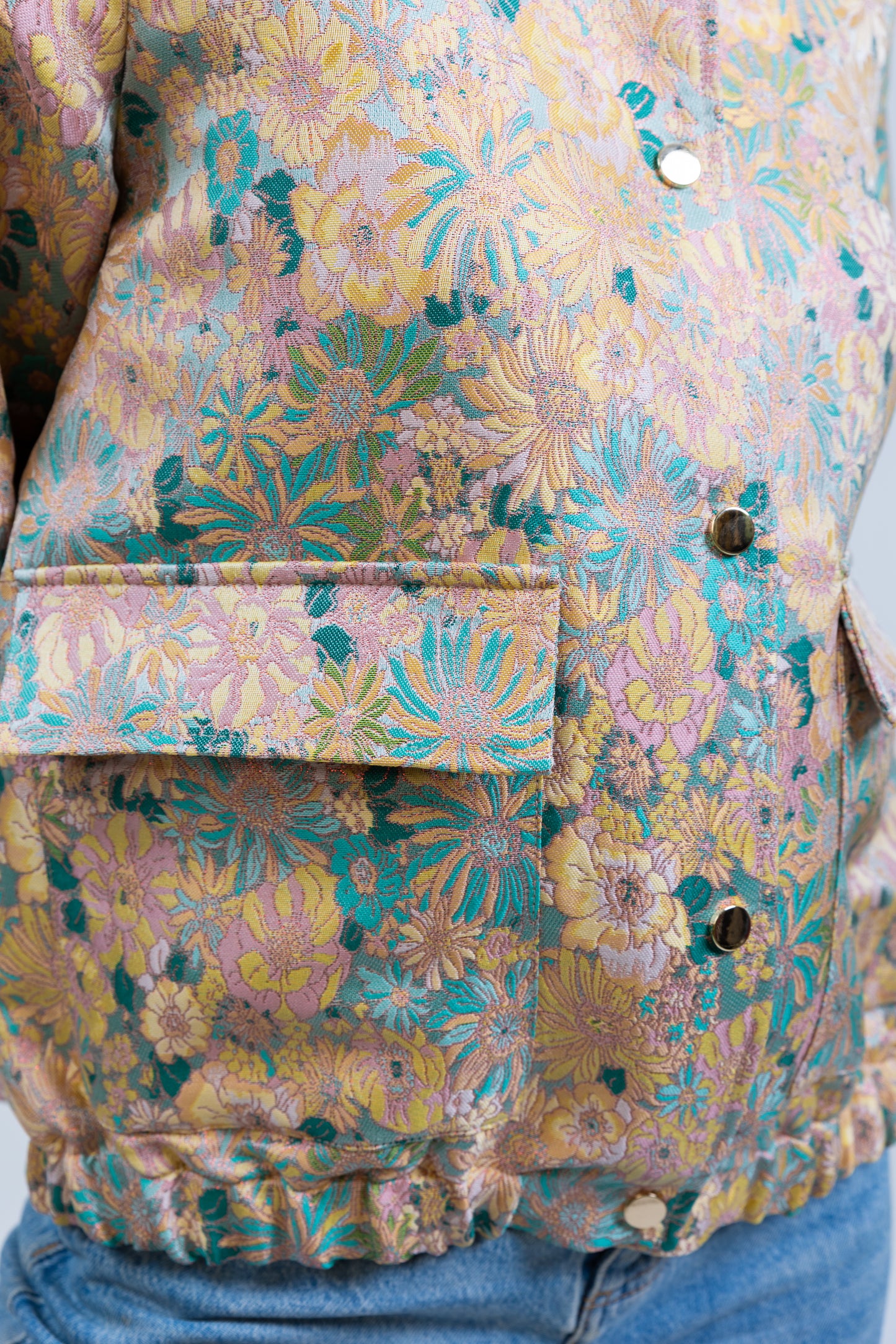 VESTE À MOTIF FLEURS MÉTALLISÉ