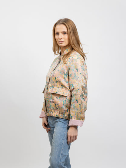 VESTE À MOTIF FLEURS MÉTALLISÉ