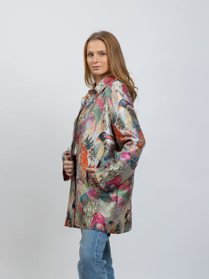 MANTEAU À MOTIF JACQUARD MÉTALLISÉ