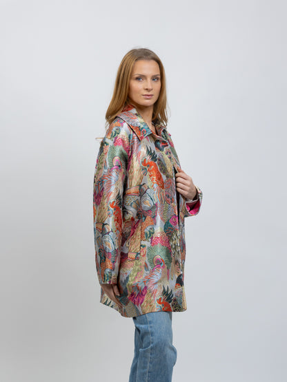 MANTEAU À MOTIF JACQUARD MÉTALLISÉ