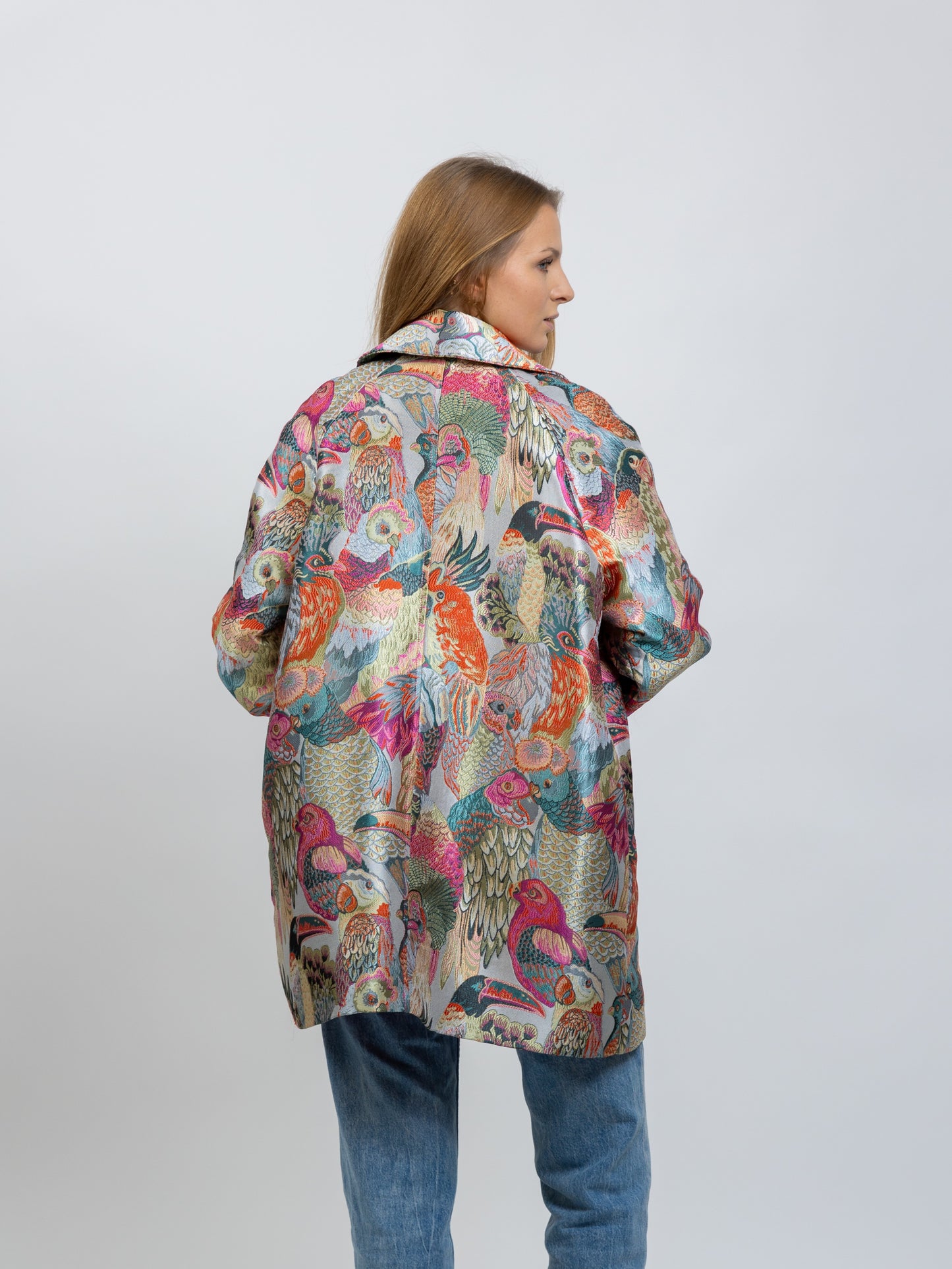 MANTEAU À MOTIF JACQUARD MÉTALLISÉ