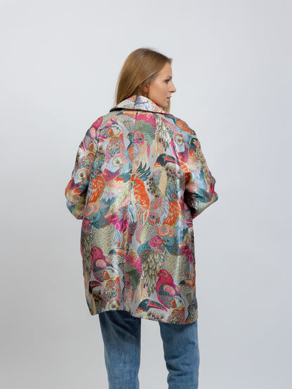 MANTEAU À MOTIF JACQUARD MÉTALLISÉ