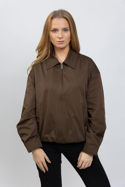 BLOUSON À CAPUCHE AMOVIBLE CONTRASTÉE
